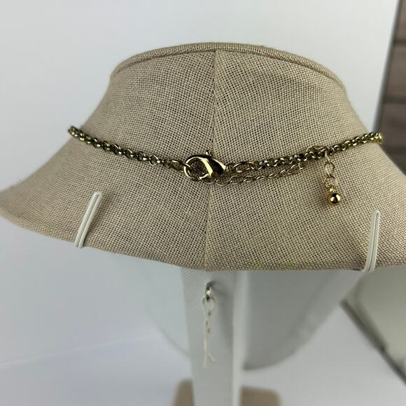 Boho Orange & Red Beaded‎ Necklace – Geode Pendant, Gold Chain, Adjustable - Picture 4 of 5